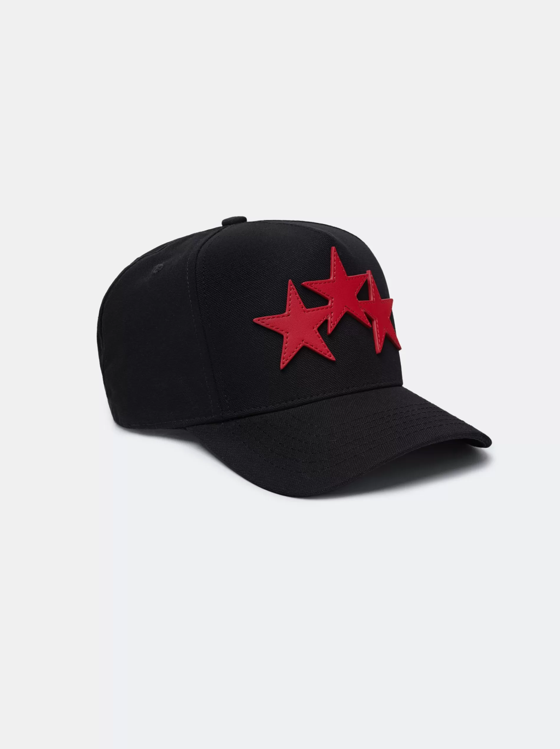 AMIRI Hats | Hats>THREE STAR STAGGERED FULL CANVAS HAT Black Red